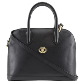 Burberrys Shoulder Handbag Leather Black 2way A5 Women's