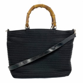 Gucci Handbag Bamboo 000 1998 0540 Canvas Black Women's