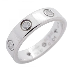 Cartier Ring Mini Love Full Diamond K18WG White Gold #47 Ladies