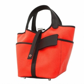 Hermes handbag Picotin Lock Cargo PM Swift Toile Goelan Rose Texas Rouge Serie B engraved ladies