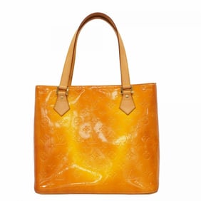 Louis Vuitton Tote Bag Vernis Houston M91055 Lime Yellow Ladies