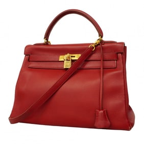 Hermes handbag Kelly 32 Veau Gulliver Rouge vif □B stamp ladies