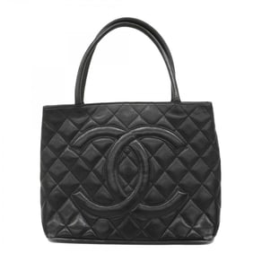 Chanel Tote Bag Reproduction Caviar Skin Black Women's