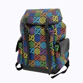 Gucci Backpack/Daypack GG Psychedelic 598140 Black Multicolor Men's