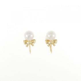 MIKIMOTO Ribbon Akoya Pearl Earrings 5.9mm