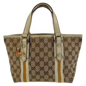 GUCCI Gucci Shelly Beige Multicolor Gold Hardware GG Canvas 139261 Tote Bag Handbag Women's