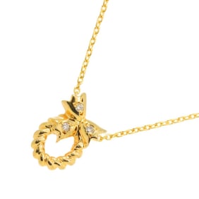 Christian Dior Diamond Necklace 39cm K18 YG Yellow Gold 750