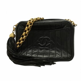 Chanel Shoulder Bag Mademoiselle Chain Lambskin Black Women's