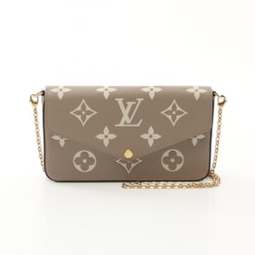 Louis Vuitton Felicie Pochette Shoulder Bag Leather Monogram Empreinte Women's Beige Creme M69977