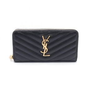Saint Laurent SAINT LAURENT Monogram Round Long Wallet Leather Women's Black 358094BOW011000