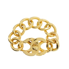 CHANEL Coco Mark Turnlock Chain Bracelet Gold 95A