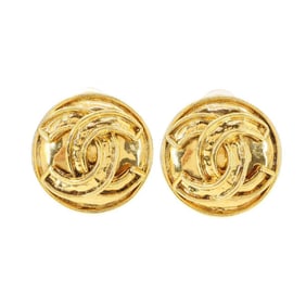 CHANEL Coco Mark Earrings Gold 94P