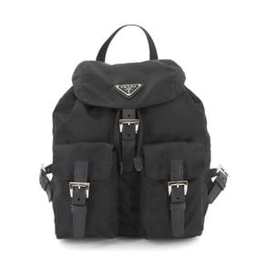 PRADA Small Backpack Rucksack Nylon Saffiano Leather Black 1BZ677