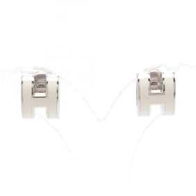 Hermes HERMES MINI POP H Mini Pop Earrings Stainless Steel Women's Silver White