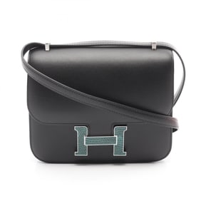 Hermes HERMES Constance 3 Mini Miroir Shoulder Bag Exotic Leather Monsieur Women's Black Green