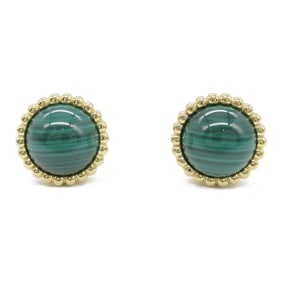 Van Cleef & Arpels Malachite Perle Couleur Earrings, K18 (yellow gold), Malachite, Women's, Green,