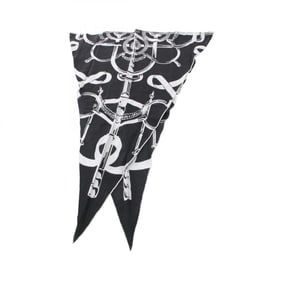 Hermes HERMES Losange GM Scarf Silk Cashmere Women's Black Grey