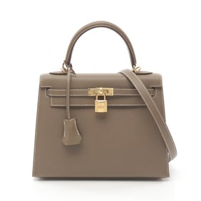 Hermes Kelly 25 handbag, bag, leather, Epsom women's, brown