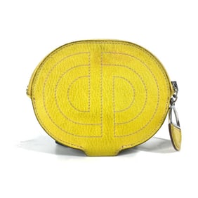 HERMES Hermes In the Loop Wallet Coin Purse Chaine d'Ancre Wallet/Coin Case Chevre Women's Yellow
