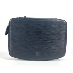 HERMES M48362 Epi Poche Monte Carlo Makeup Pouch Jewelry Case Multi-Pouch Leather Women's Noir Black