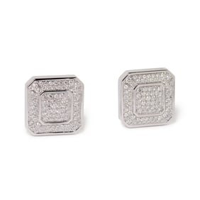 18K ITALIAN DIAMOND CUFFLINKS