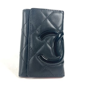 CHANEL A26723 Cambon Line CC Coco Mark 6-Key Key Case Leather Women's Black