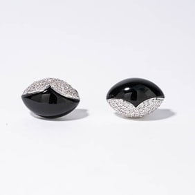 18K  ONYX & EARRINGS