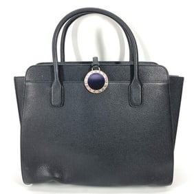 BVLGARI Bvlgari Alba Bag Shoulder Tote Leather Women's Black