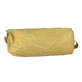 CHANEL New Travel Line Cylinder-shaped Boston Bag Crossbody Shoulder Nylon Jacquard Women's Yellow