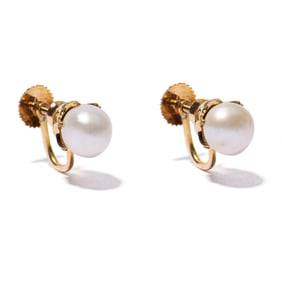 18K  PEARL EARRINGS (CERT)