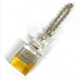 CHANEL 08A NO5 Perfume Keychain Chain Bag Charm Metal Plastic Women's Gold