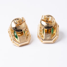 18K  EMERALD & EARRINGS