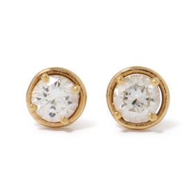 14K YELLOW GOLD  DIAMOND EARRINGS
