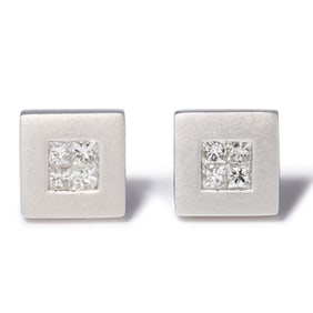 18K WHITE GOLD  DIAMOND EARRINGS