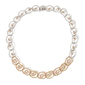 18K WHITE & ROSE   NECKLACE