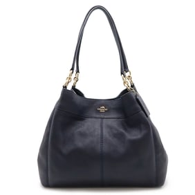 COACH Lexie Tote Bag Shoulder Leather Dark Navy F57545
