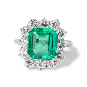 18K  EMERALD & RING (CERT)