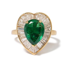 18K  EMERALD & RING