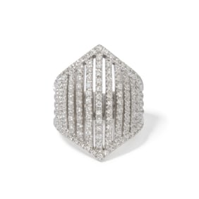 18K WHITE GOLD PALLAVIDINI DIAMOND RING