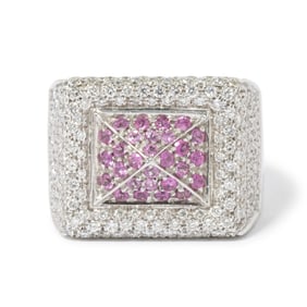 18K WHITE GOLD ITALIAN SAPPHIRE & RING