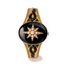 18K/14K YELLOW GOLD ENGLISH PEARL WATCH