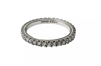 VERRAGIO Platinum Tradition 1.10ct Diamond Eternity Ring Size 8.25 Metal