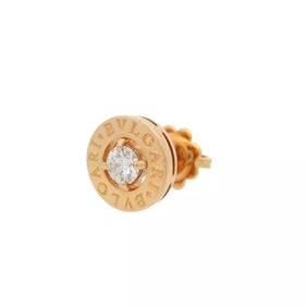BVLGARI/BULGARI SINGLE ROUND DIAMOND STUD EARRING 18K YELLOW GOLD