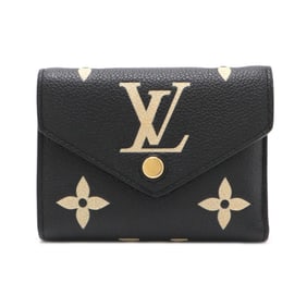 LOUIS VUITTON Louis Vuitton Monogram Empreinte Portefeuille Victorine Tri-fold Bicolor Black Beige