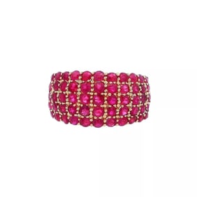 Beautiful 3.00 ctw in Rubies 14kt Yellow Gold Dome Ring