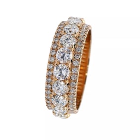 Gorgeous 2.75cts Diamonds 18kt Gold Half Eternity Band Ring