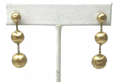 MARCO BICEGO Africa Triple Ball Drop 18K Yellow Gold Earrings-Italy