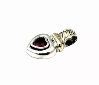 David Yurman 14K Gold & Sterling Silver Pink Tourmaline Heart Enhancer Pendant