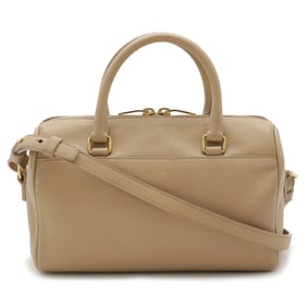 SAINT LAURENT PARIS YSL Yves Saint Laurent Baby Duffle Mini Handbag Shoulder Bag Beige 330958