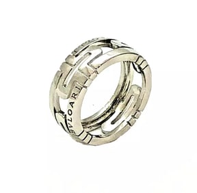 BVLGARI/BULGARI OPEN PARENTESI 18K WHITE GOLD Band Ring Size 52 Italy